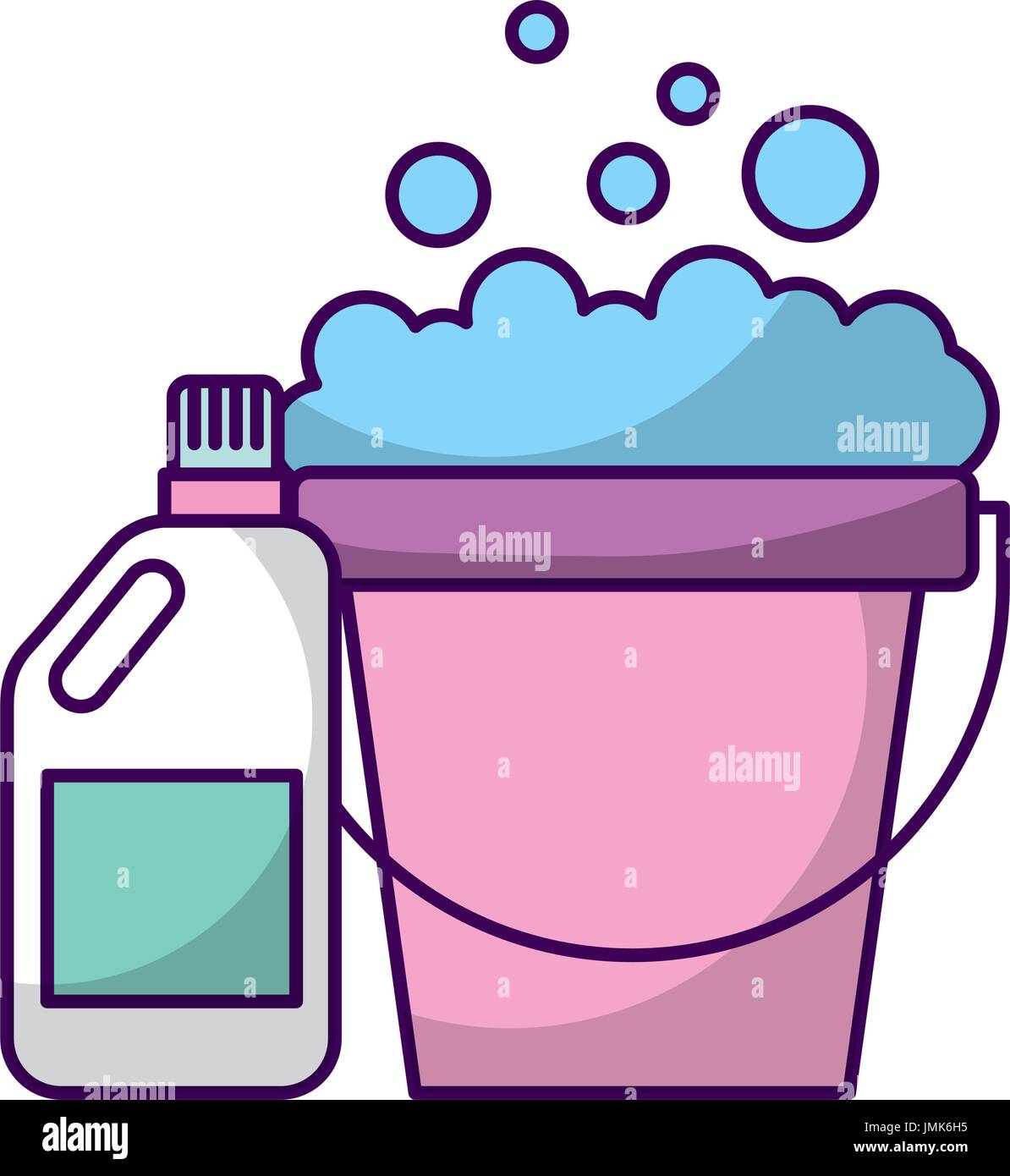 laundry bucket with detergent bottle Stock Vector Image & Art Alamy