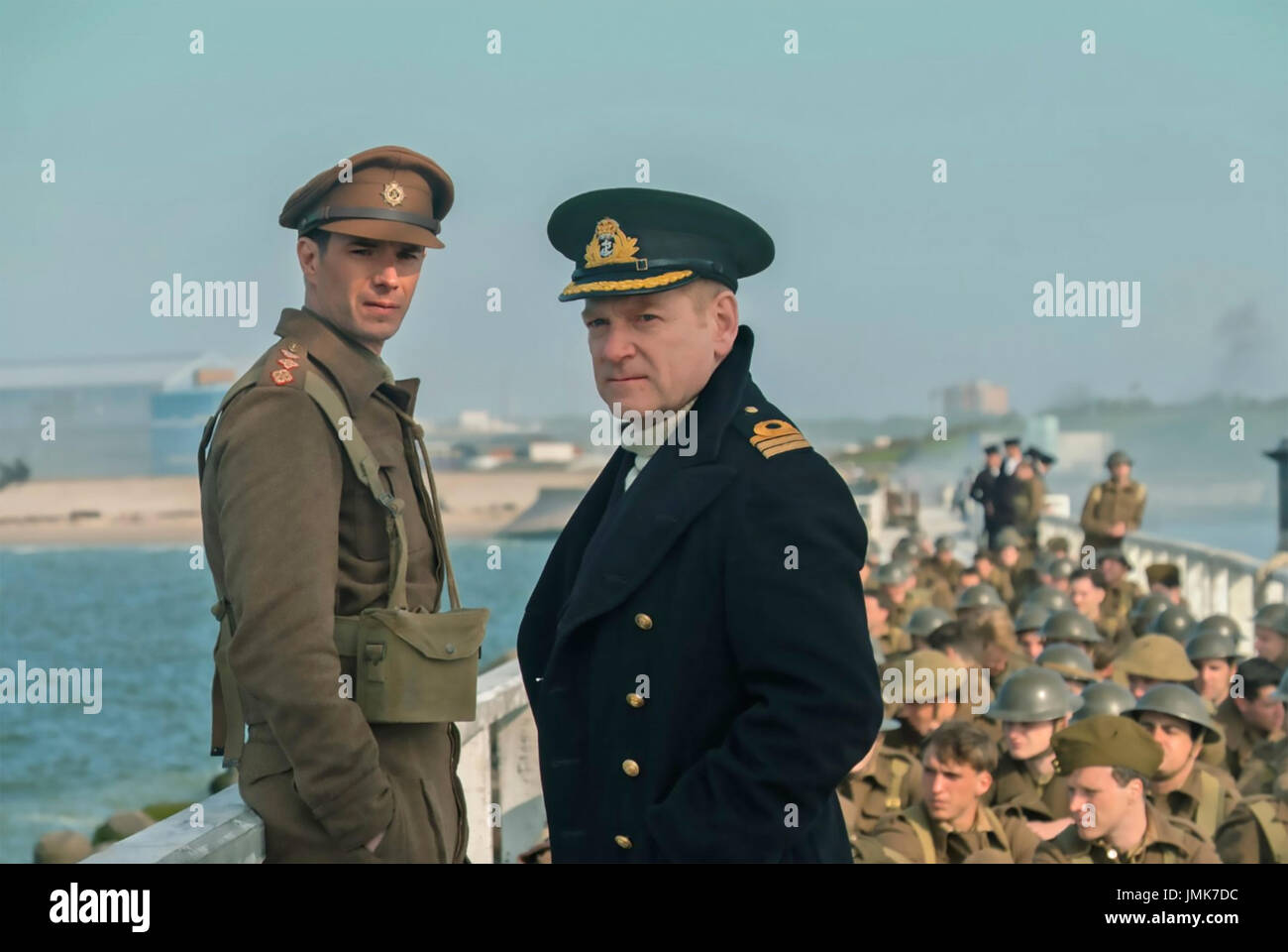DUNKIRK 2017 Warner Bros film with James D'Arcy at left as Colonel Winnant and Kenneth Branagh as Commander Bolton Stock Photo