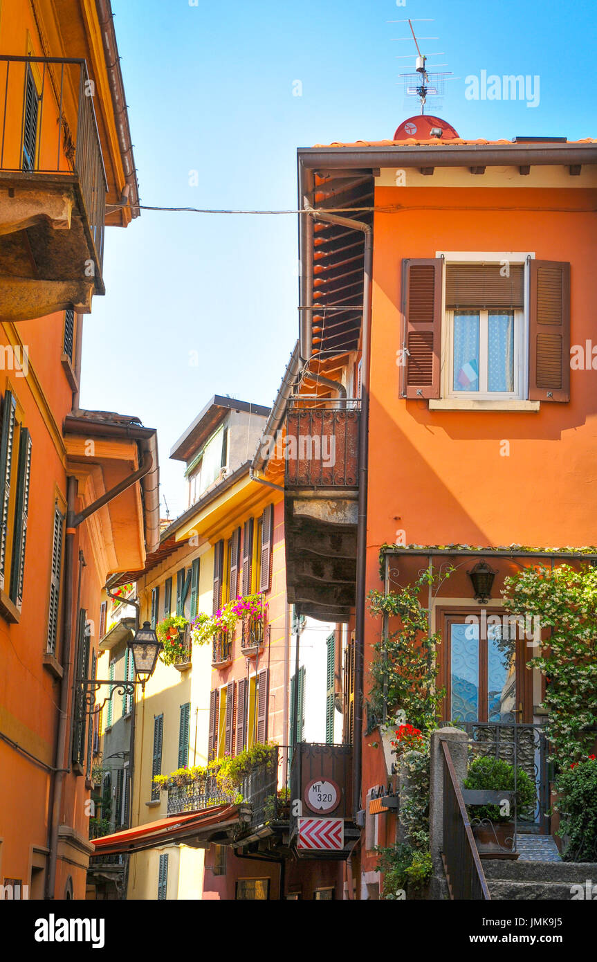 Colourful houses in Lombardy, Italy Stock Photo - Alamy