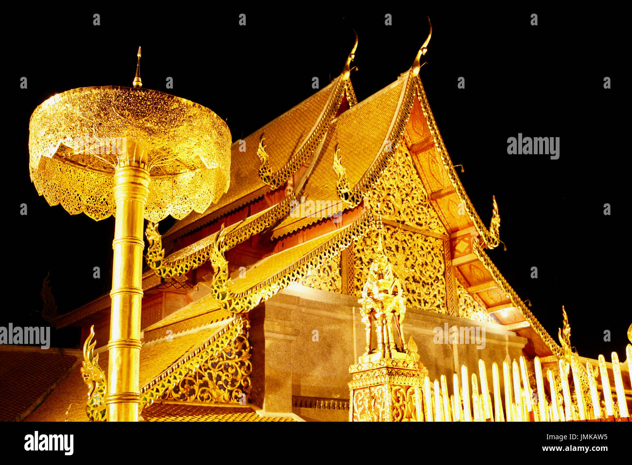 The golden temple Doi Suthep in Chiang Mai, Thailand Stock Photo