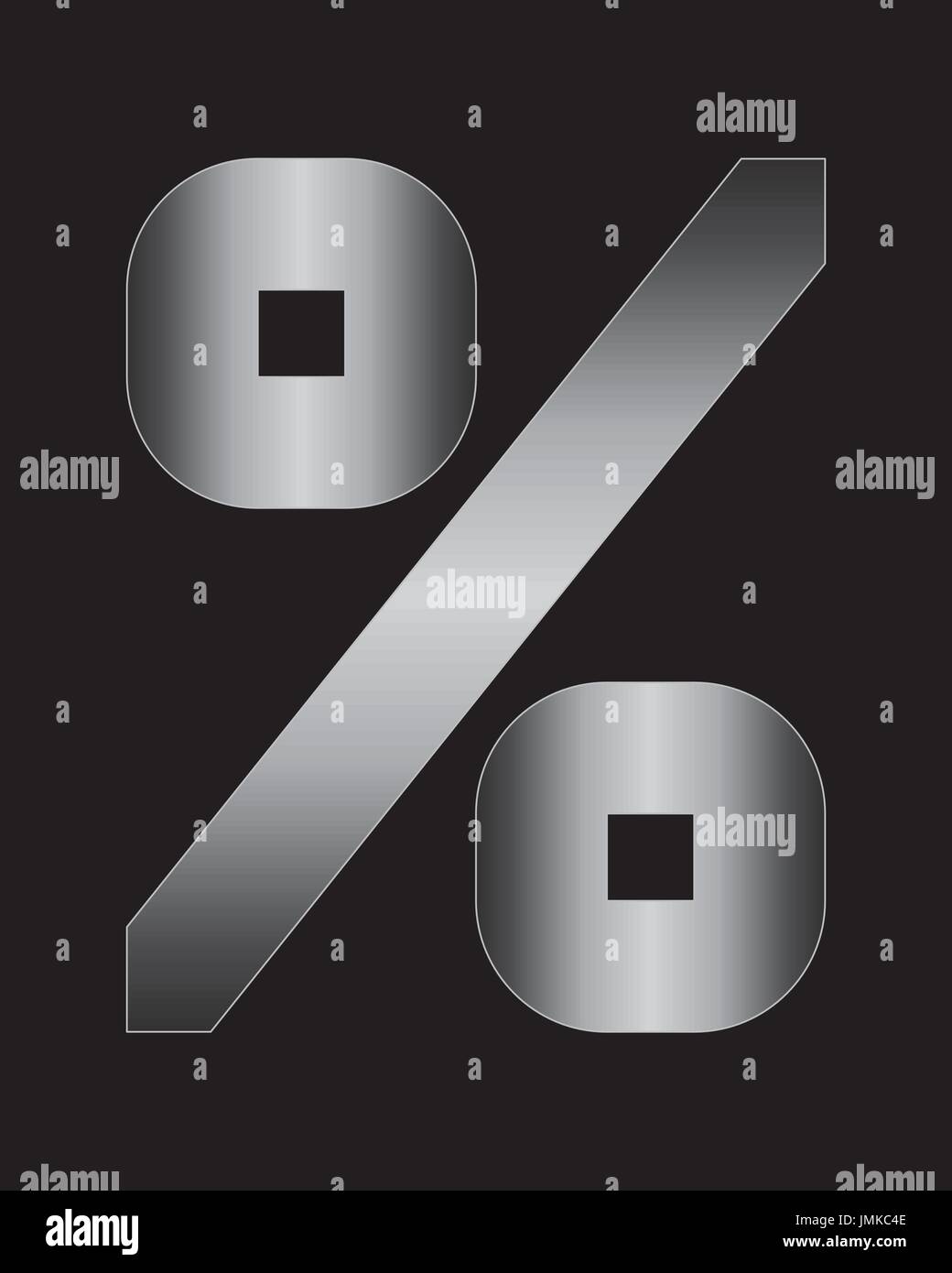 rectangular bent metal font - percentage sign Stock Vector Image & Art ...