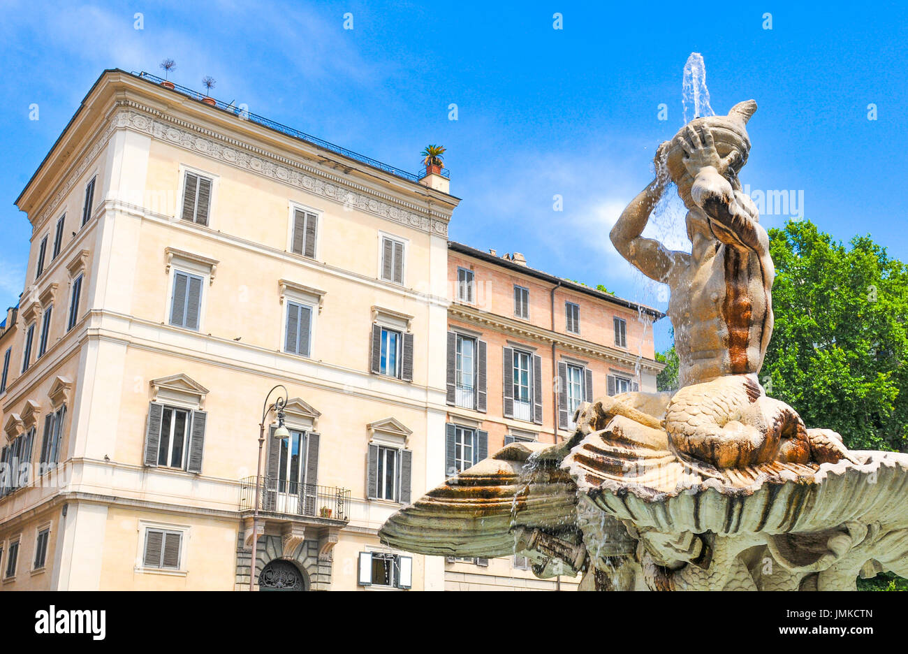 Architectural detail of fountain in Rome, Italy Stock Photo