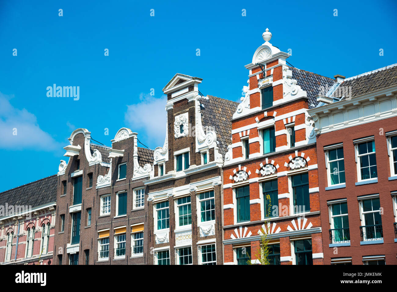 Traditional old buildings in Amsterdam, the Netherlands. Stock Photo
