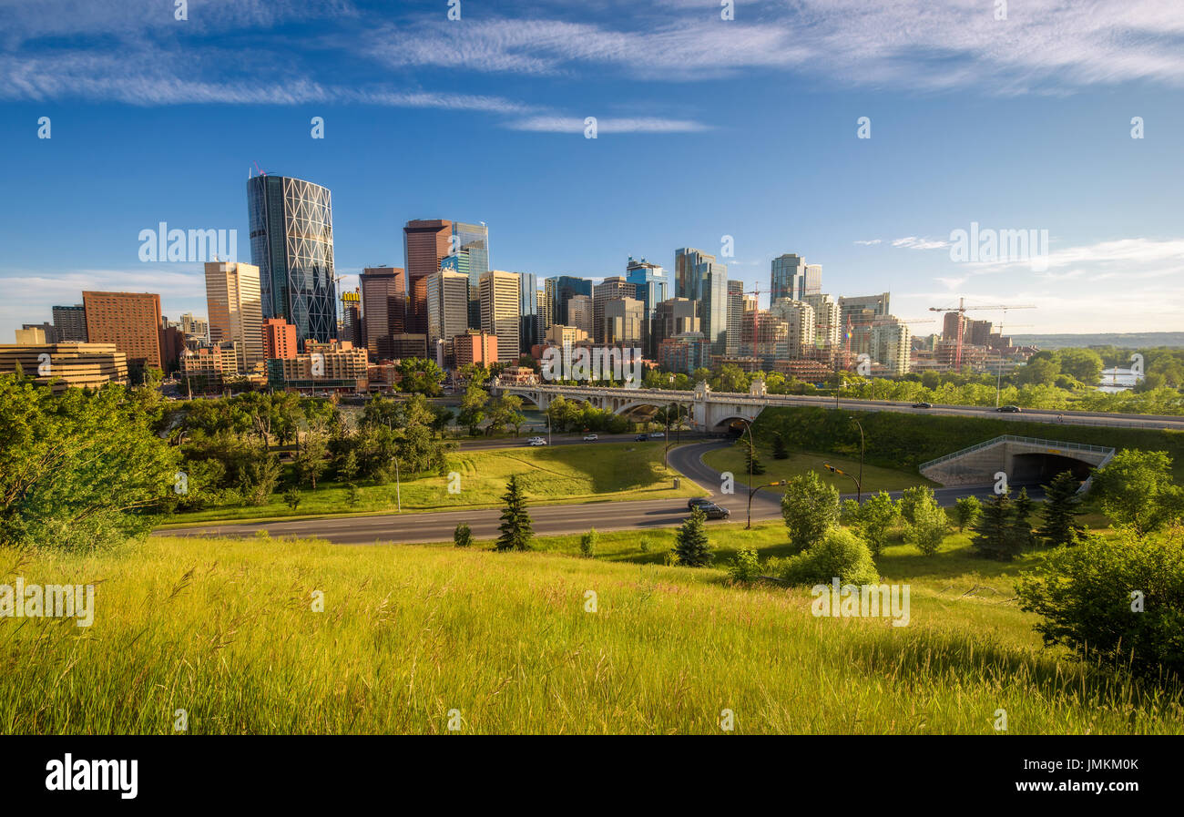City skyline of Calgary, Alberta, Canada Stock Photo