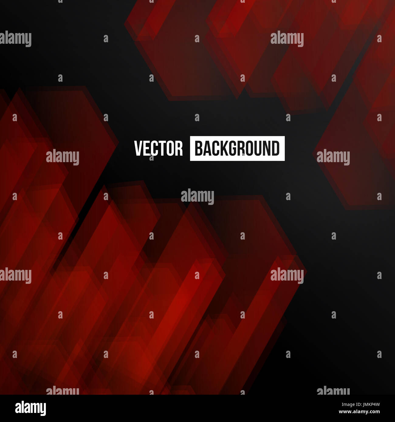 Vector Abstract geometric shape from gray cubes. Black and red squares Stock Photo