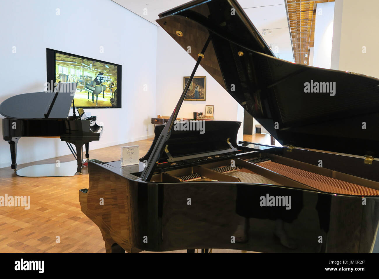 Grand Piano in Steinway and Sons Showroom, NYC, USA Stock Photo