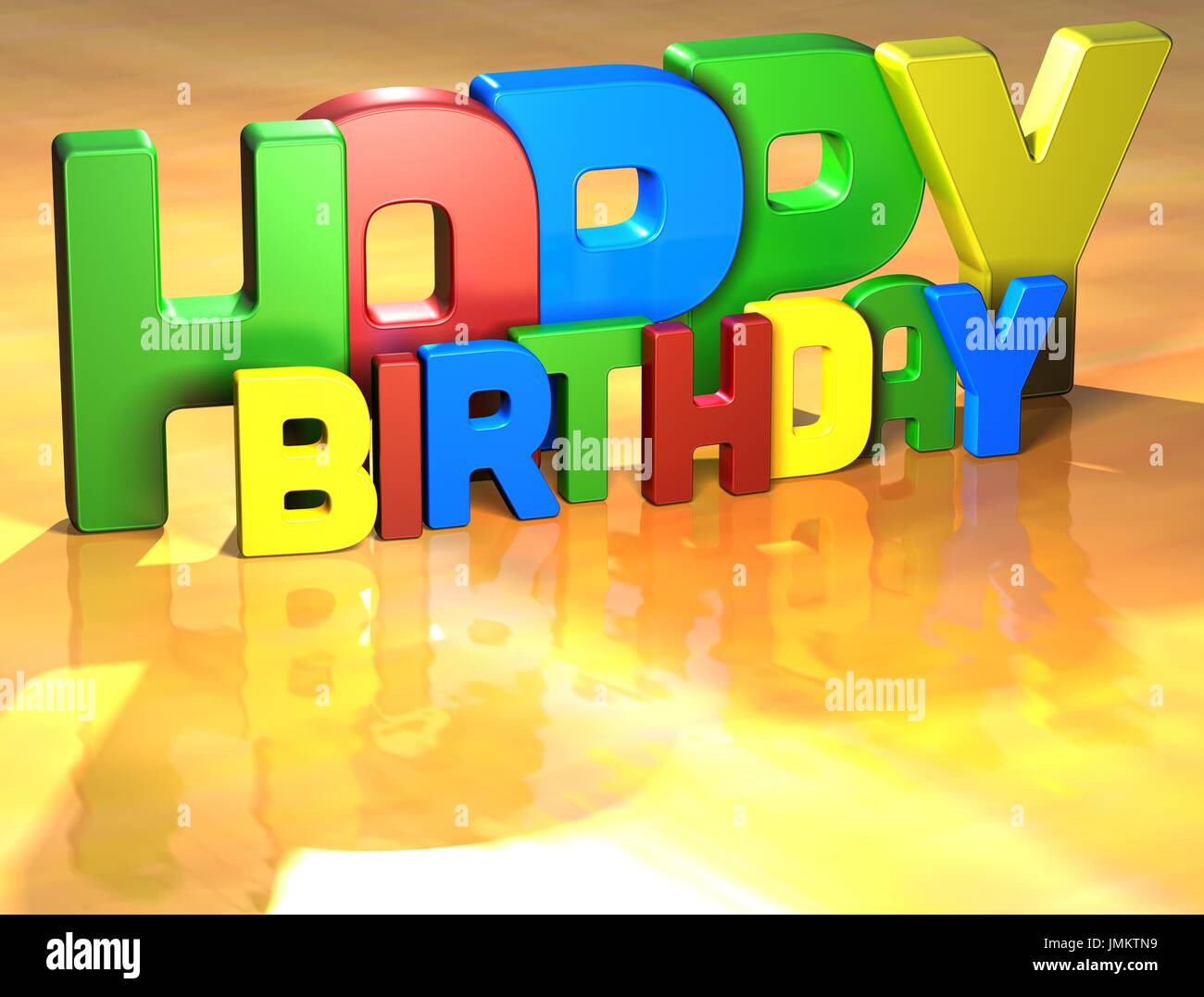 Word Happy Birthday on yellow background (high resolution 3D image Stock  Photo - Alamy