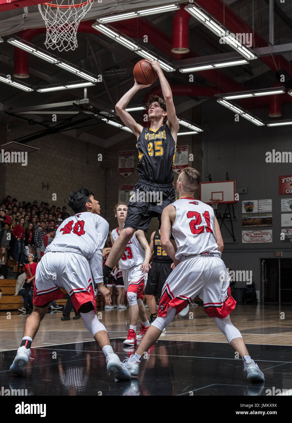 Basketball Action With Enterprise Vs Foothill High School In Palo 