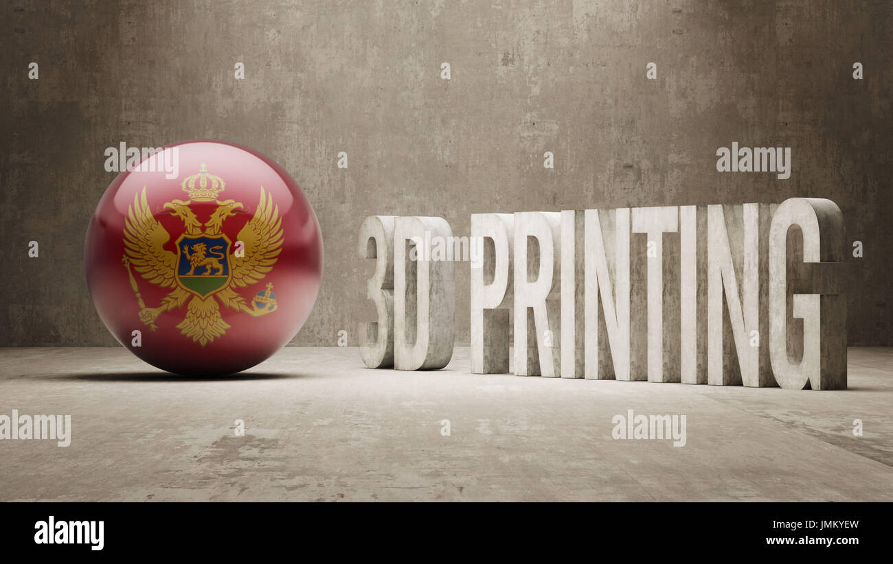 Montenegro High Resolution 3d Printing Concept Stock Photo