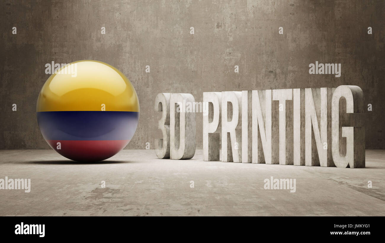 Colombia High Resolution 3d Printing Concept Stock Photo