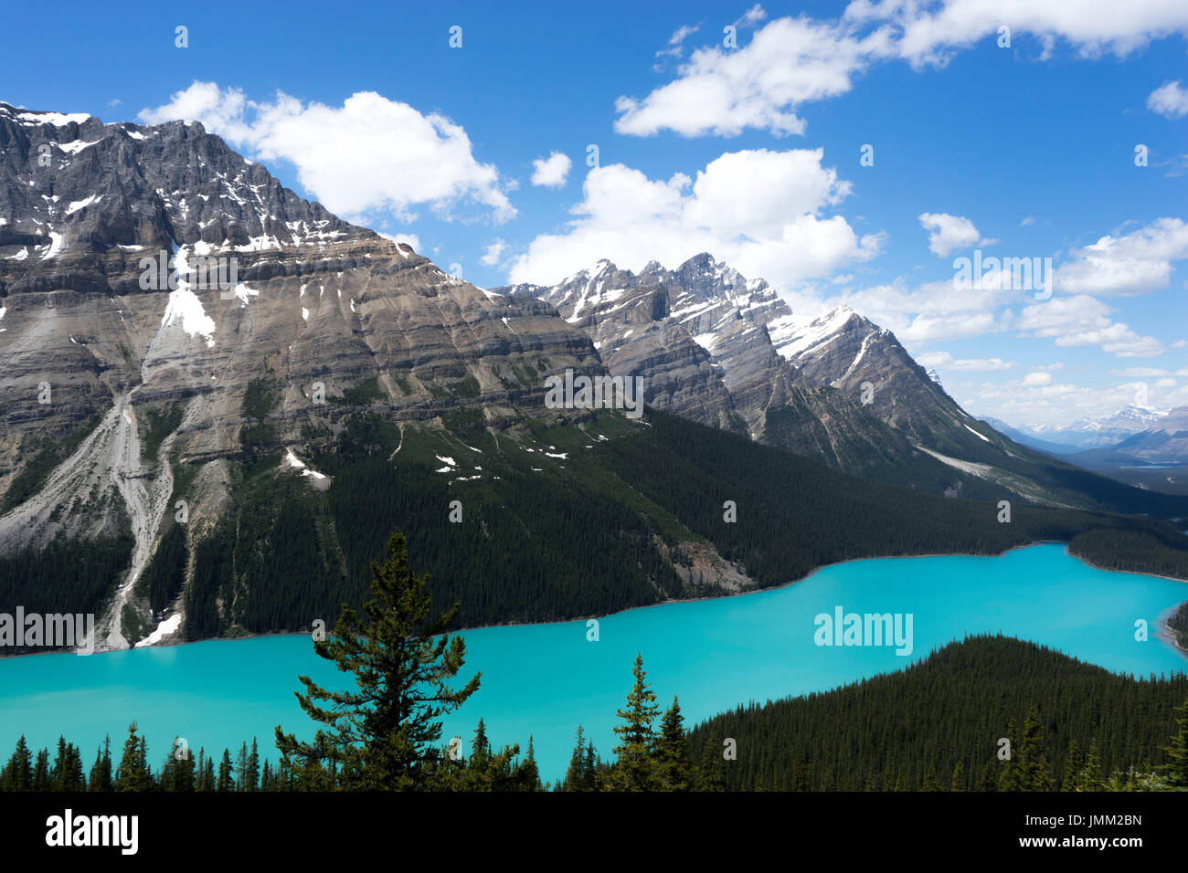 Breathtakingly Gorgeous. Just Beautiful! View of Peyto Lake,       Banff National Park Stock Photo