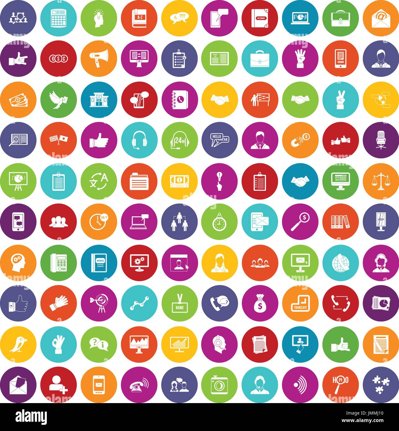 100 dialog icons set color Stock Vector