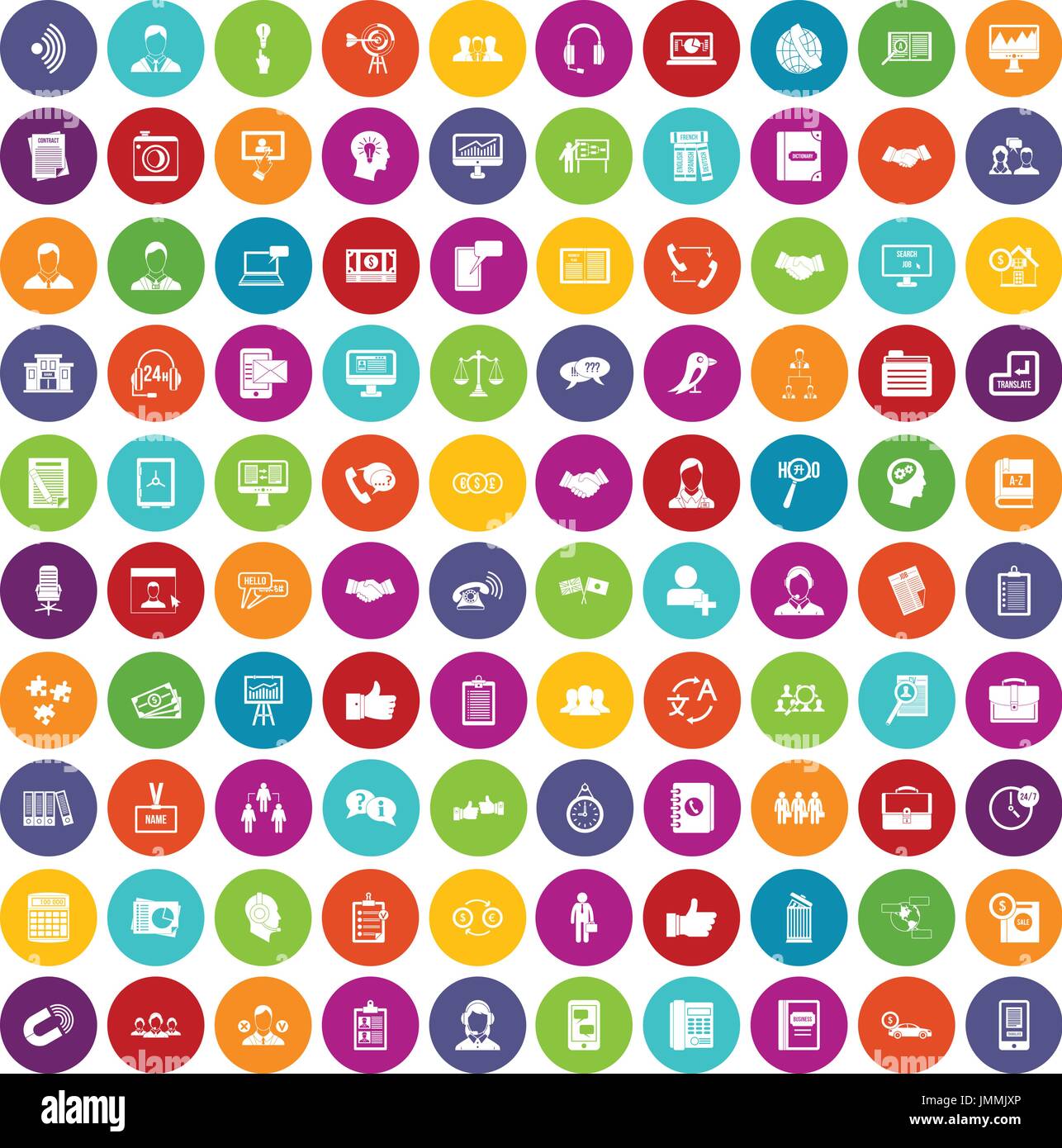 100 discussion icons set color Stock Vector