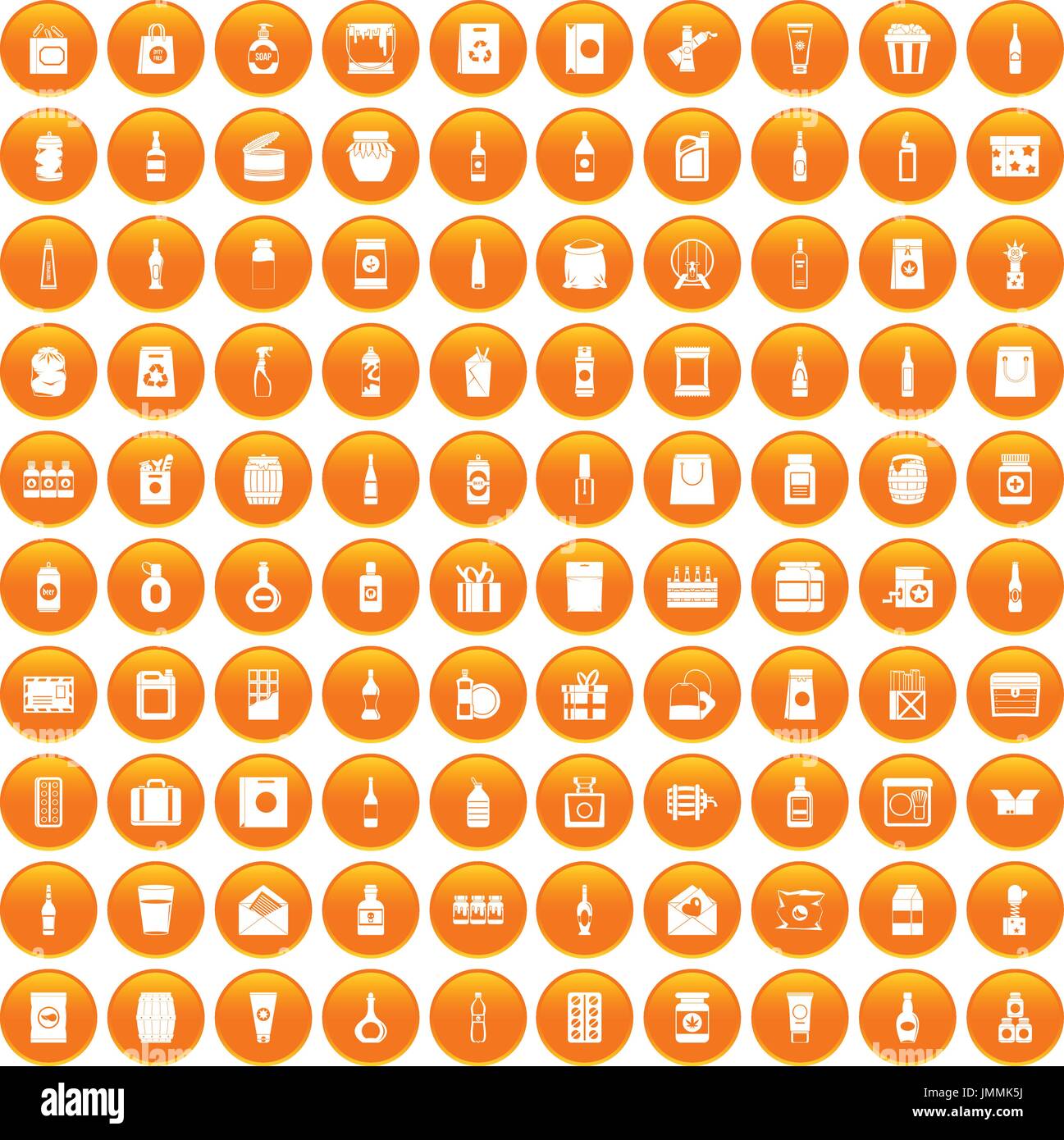 100 packaging icons set orange Stock Vector Image & Art - Alamy