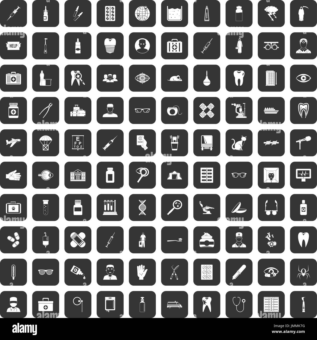 100 doctor icons set black Stock Vector Image & Art - Alamy
