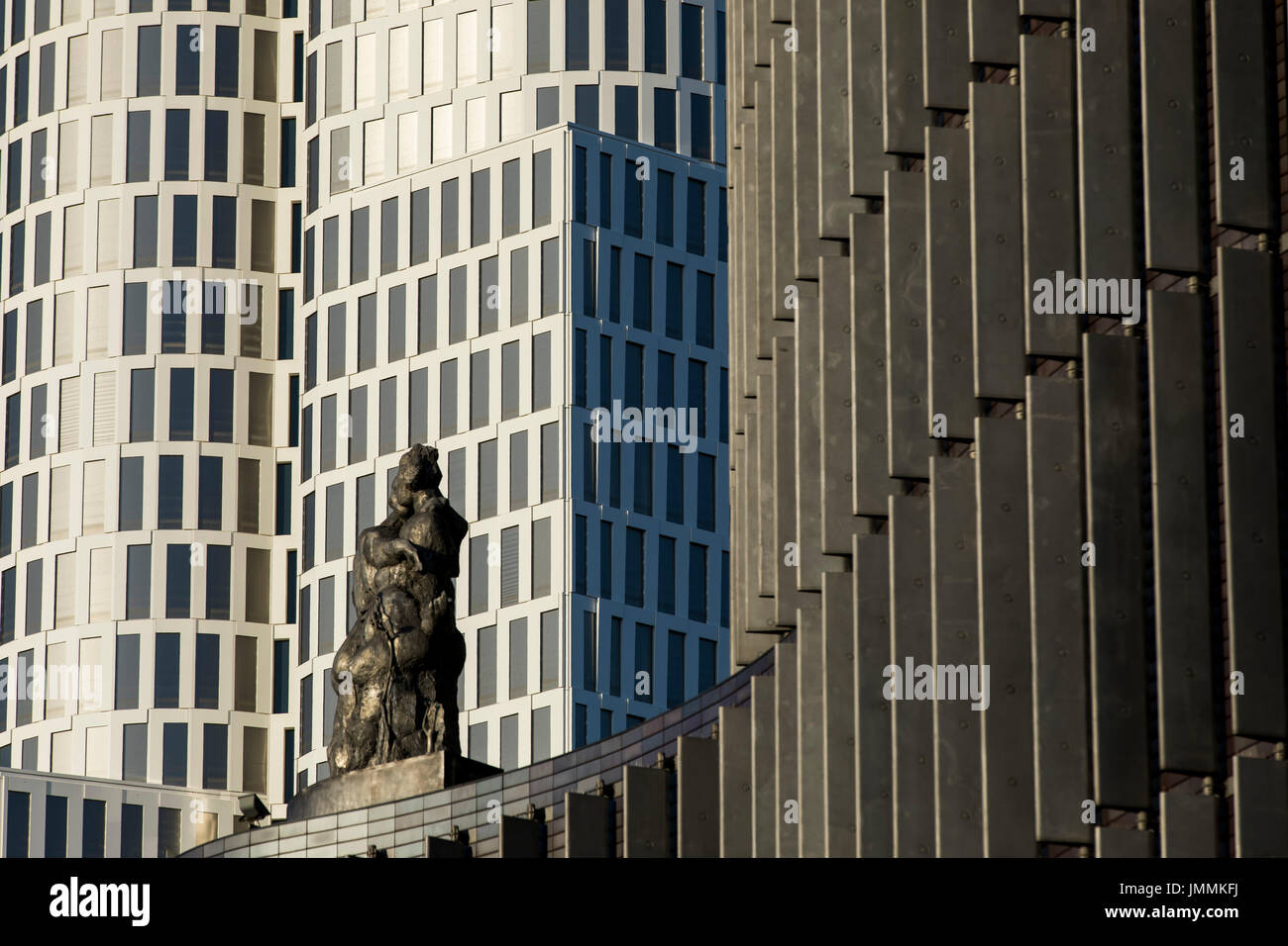 Berlin, facade of the Swissotel Hotel and Upper West  building, at the KurfŸrstendamm, Ku'damm, street, Germany, Stock Photo