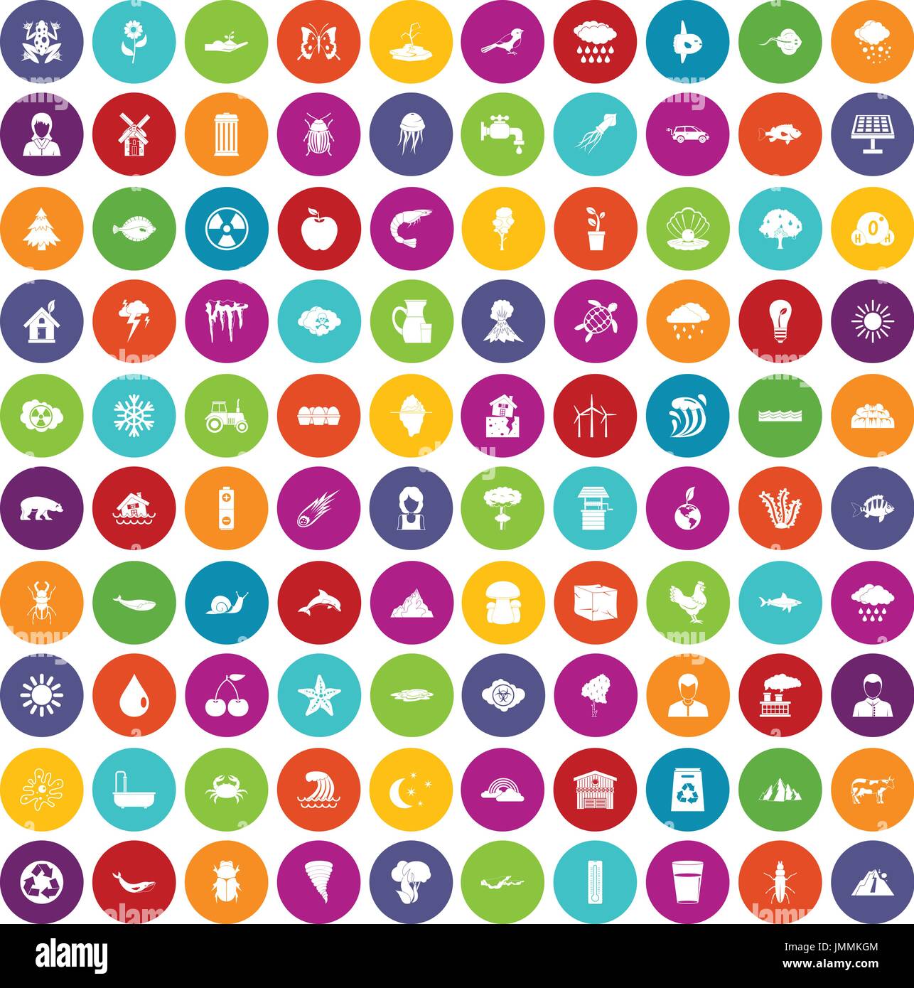 100 earth icons set color Stock Vector Image & Art - Alamy