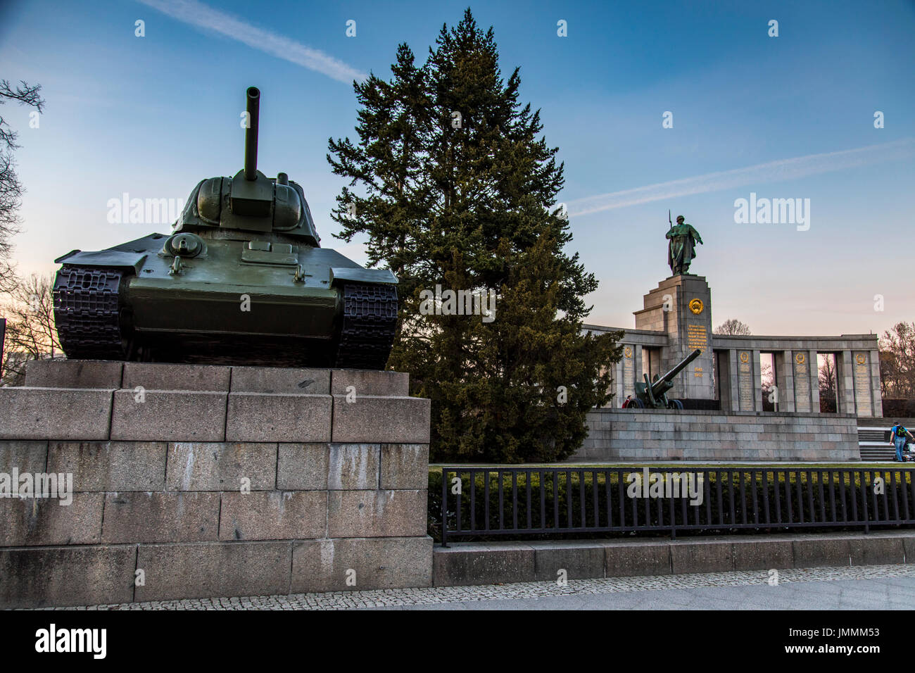 Berlin, Germany, Memorial for the Soviet Soldiers, Tiergarten district, Russian T-34 tank, Stock Photo