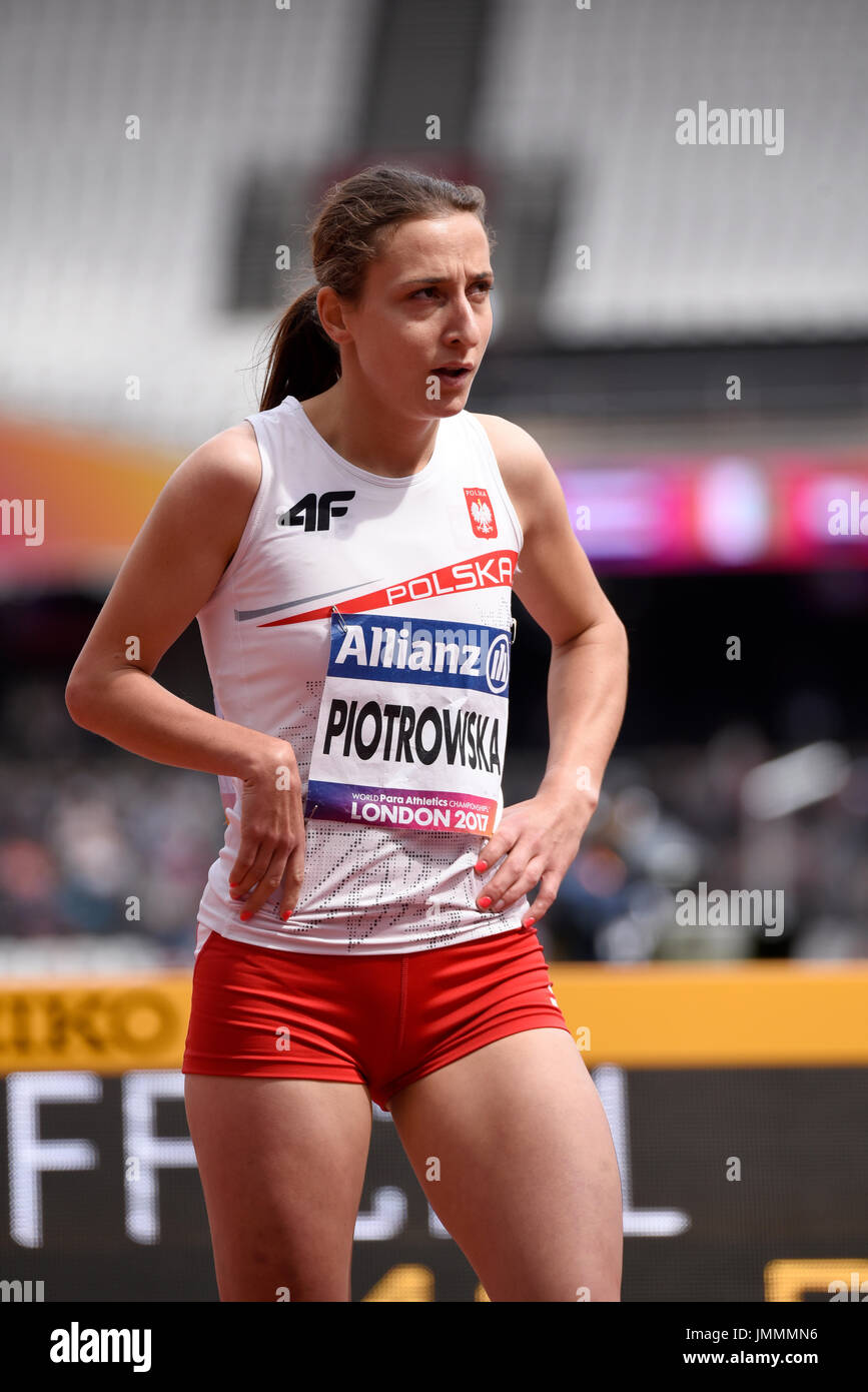 Marta Piotrowska competing in the World Para Athletics Championships in the London Stadium Stock Photo