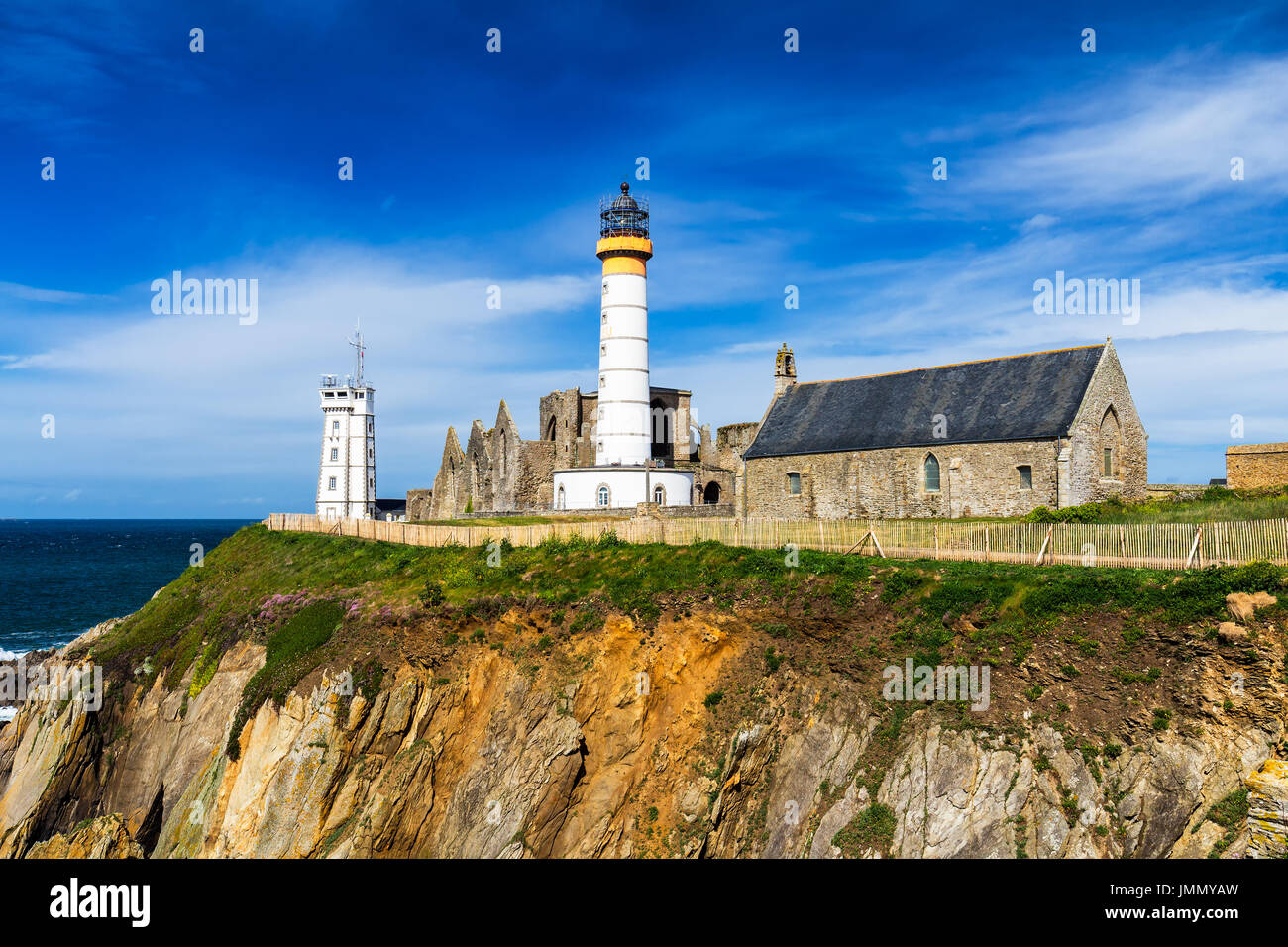 Lighthouse Pointe de Saint-Mathieu, Brittany (Bretagne), France Stock ...