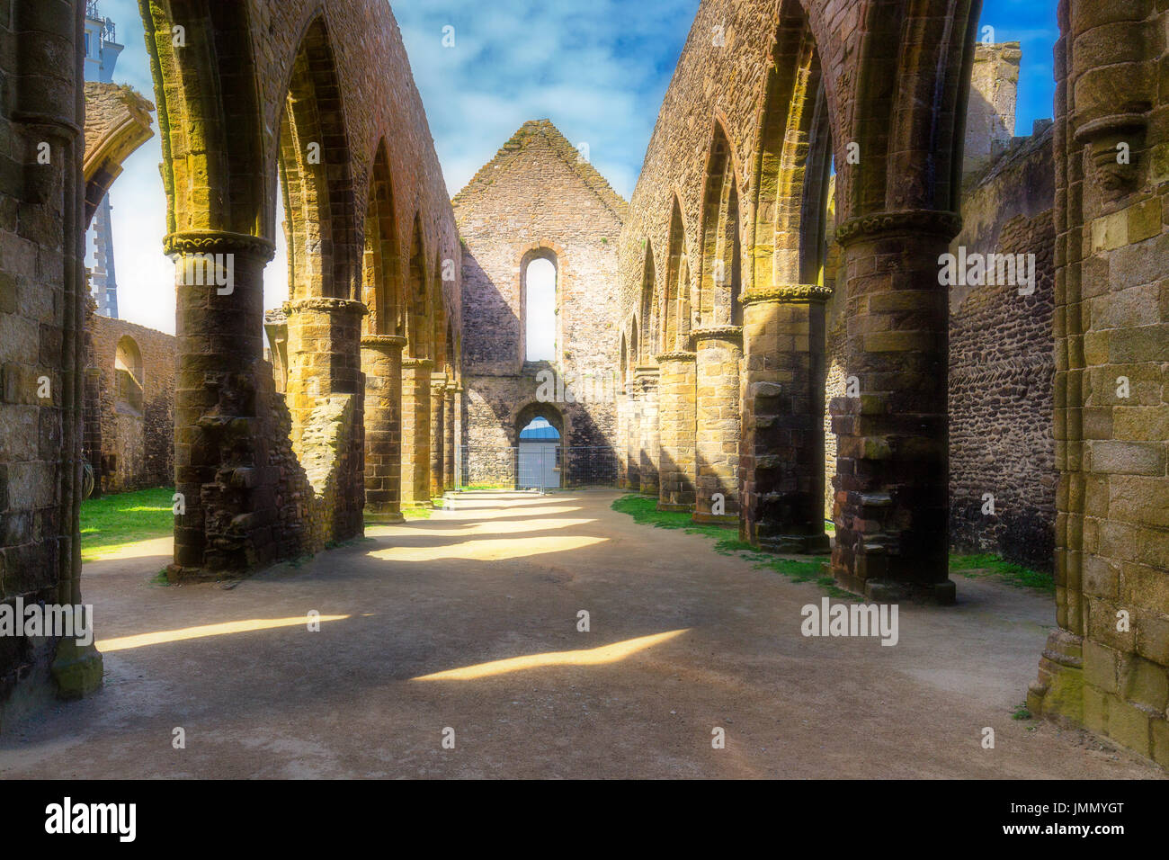 Abbaye Saint-Mathieu de Fine-Terre, Brittany (Bretagne), France Stock Photo
