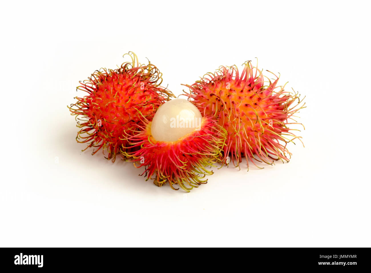 Fresh red rambutan fruit Stock Photo