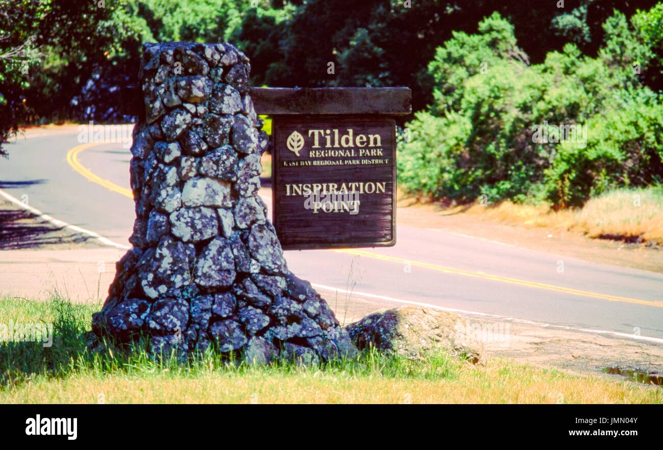 Signage for Inspiration Point in Tilden Regional Park, Berkeley