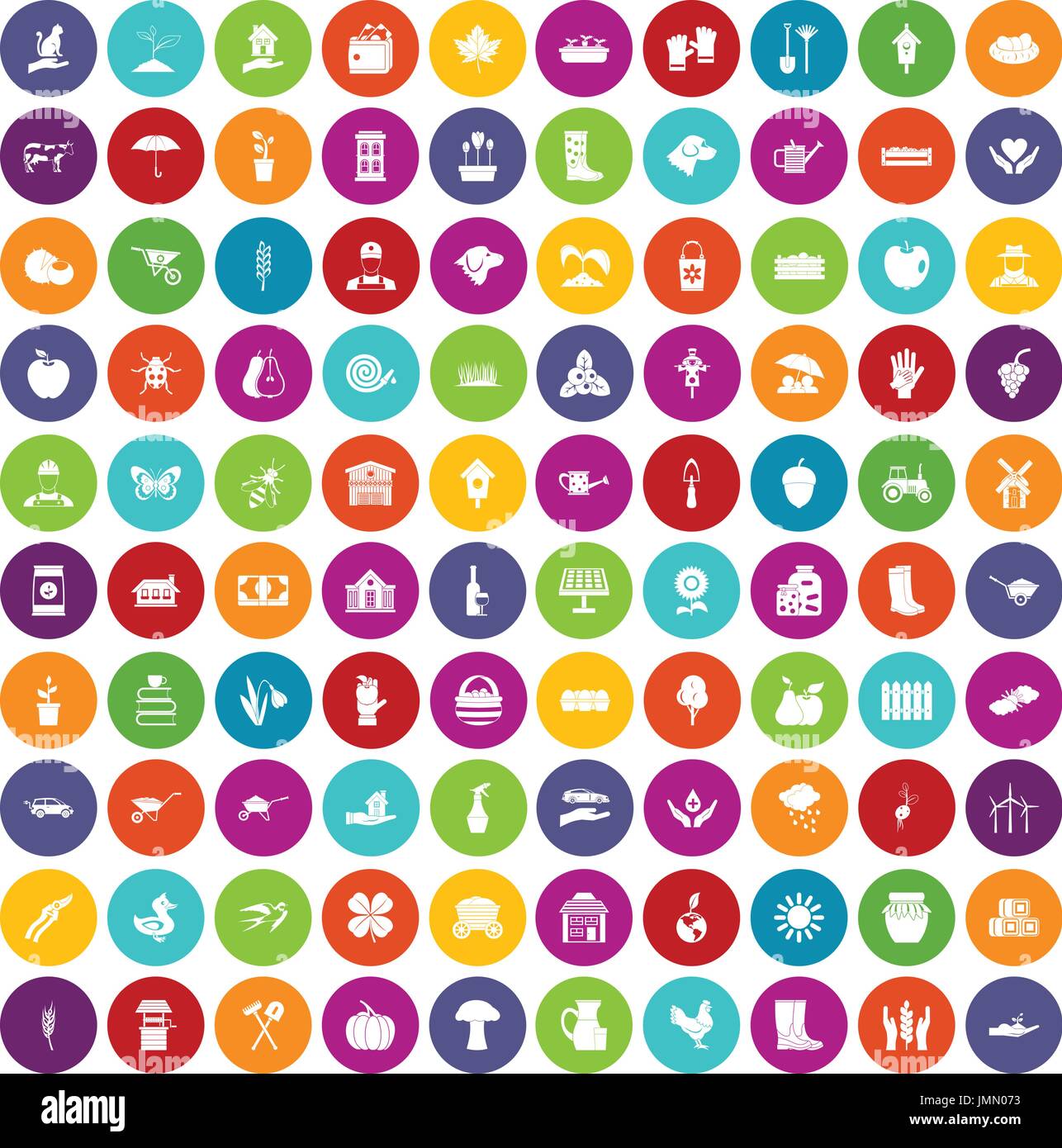 100 farm icons set color Stock Vector Image & Art - Alamy