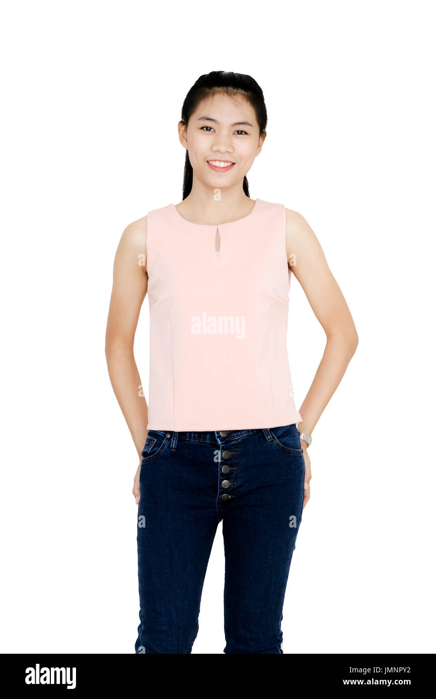 Pretty young asian girl posing Cut Out Stock Images & Pictures - Alamy