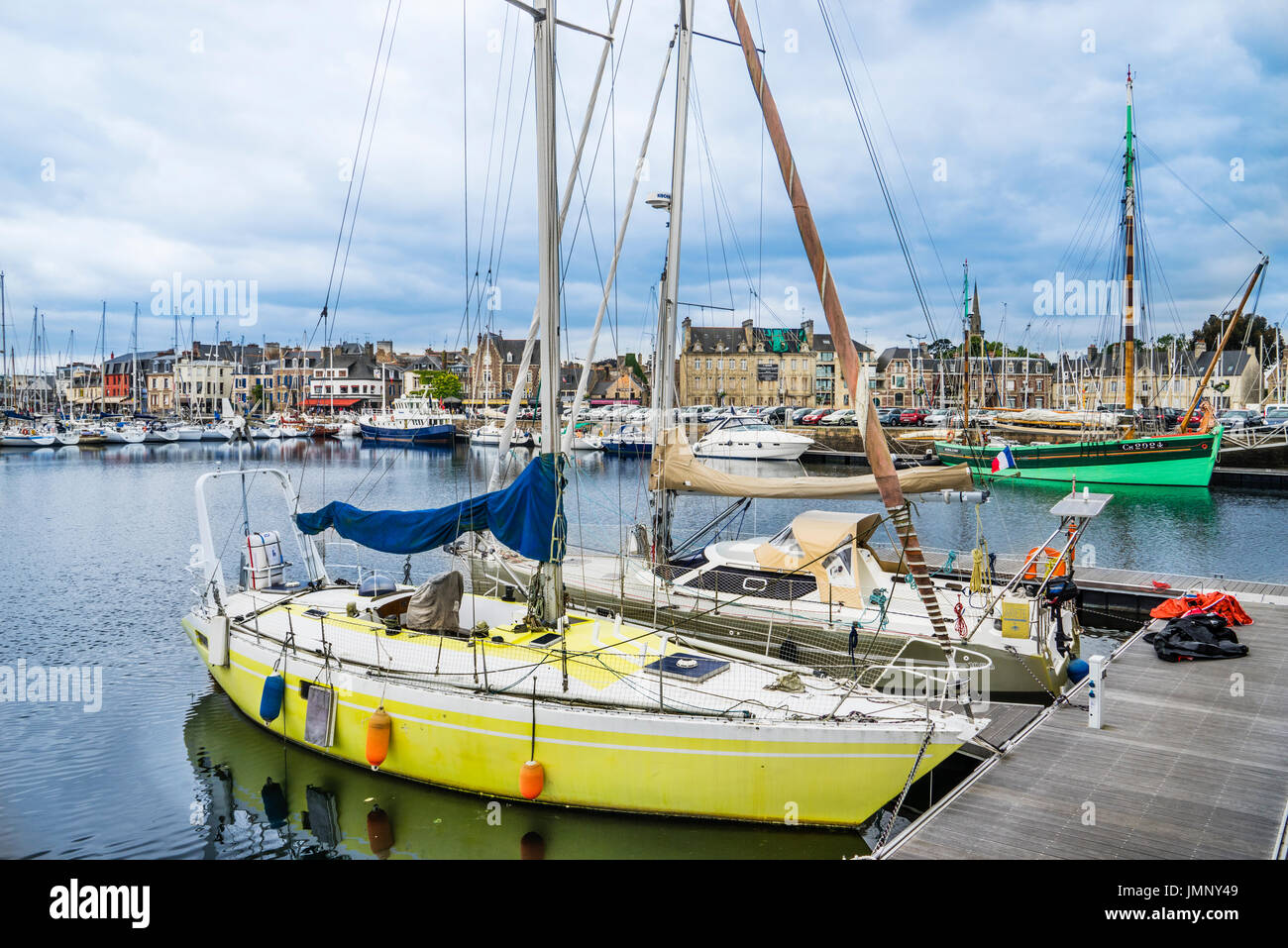 France, Brittany, Cotes-d'Armor department, Paimpol, yachts at the Port of Paimpol Stock Photo