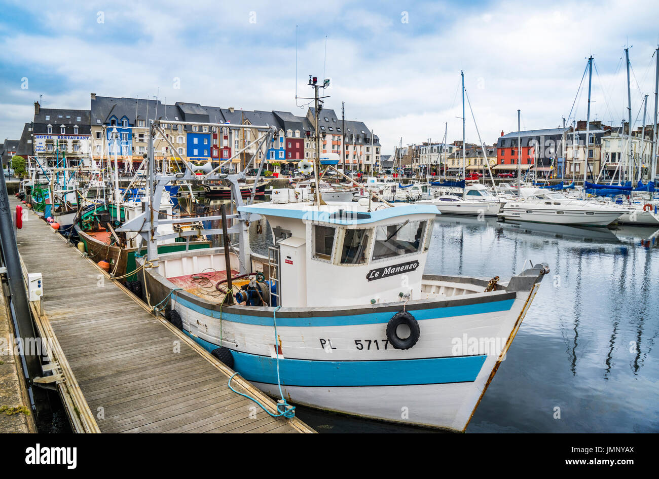 France, Brittany, Cotes-d'Armor department, Paimpol, fishing vessel in the Port of Paimpol Stock Photo