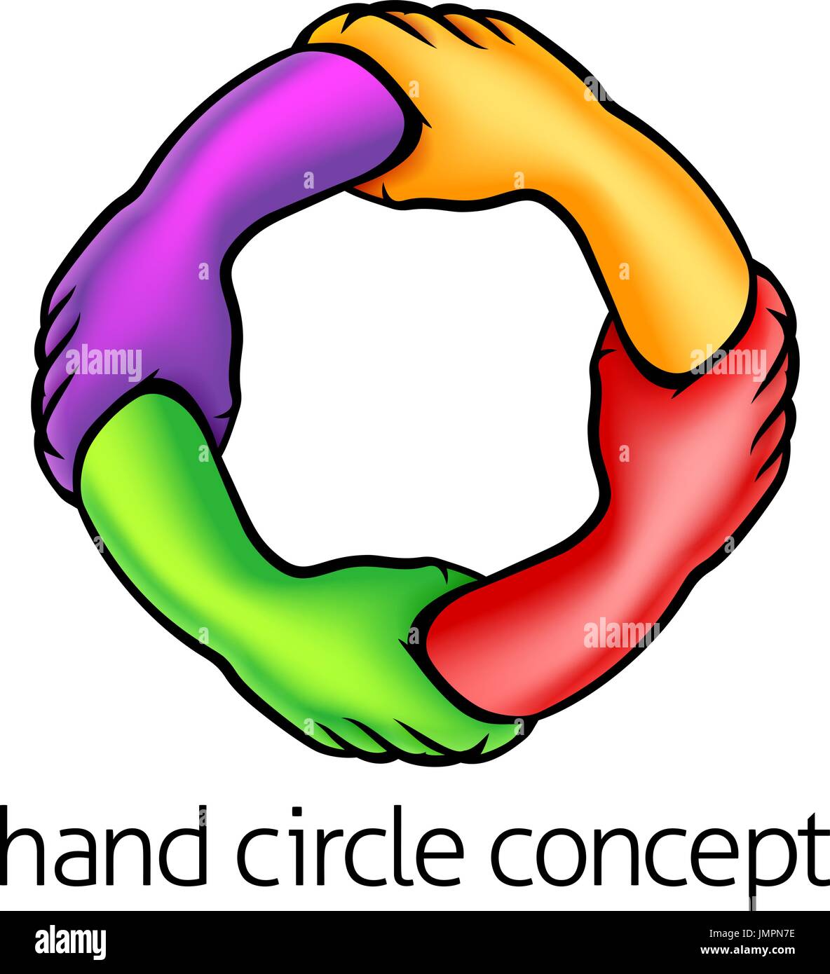 Hands Circle Concept Stock Vector