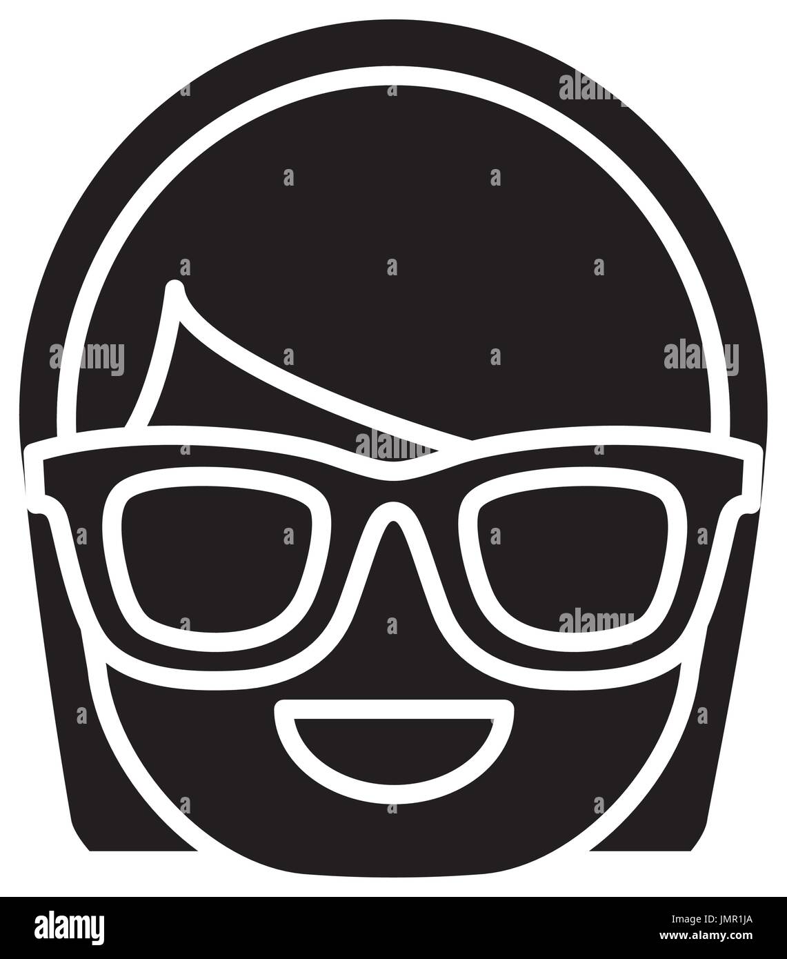 woman wearing glasses icon over white background vector illustration ...