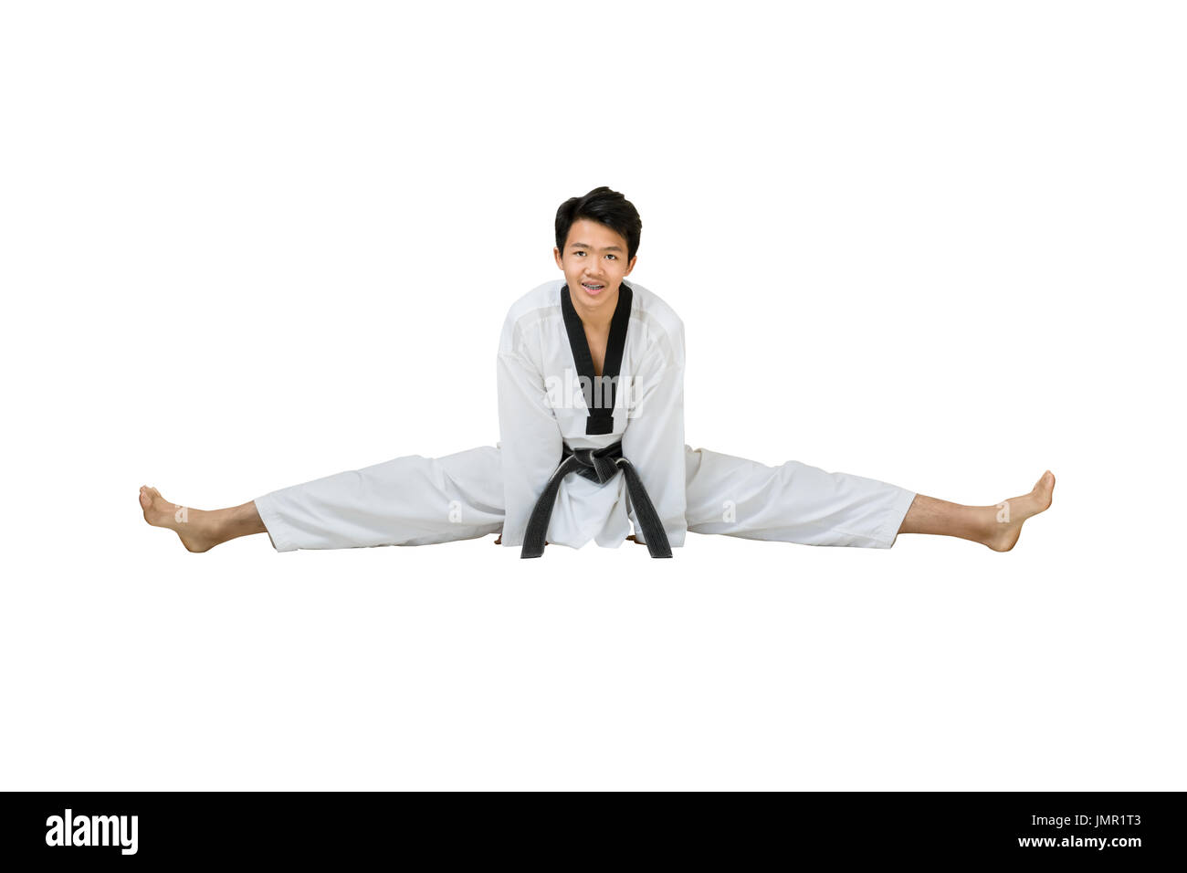 Portrait of an asian professional taekwondo black belt degree (Dan