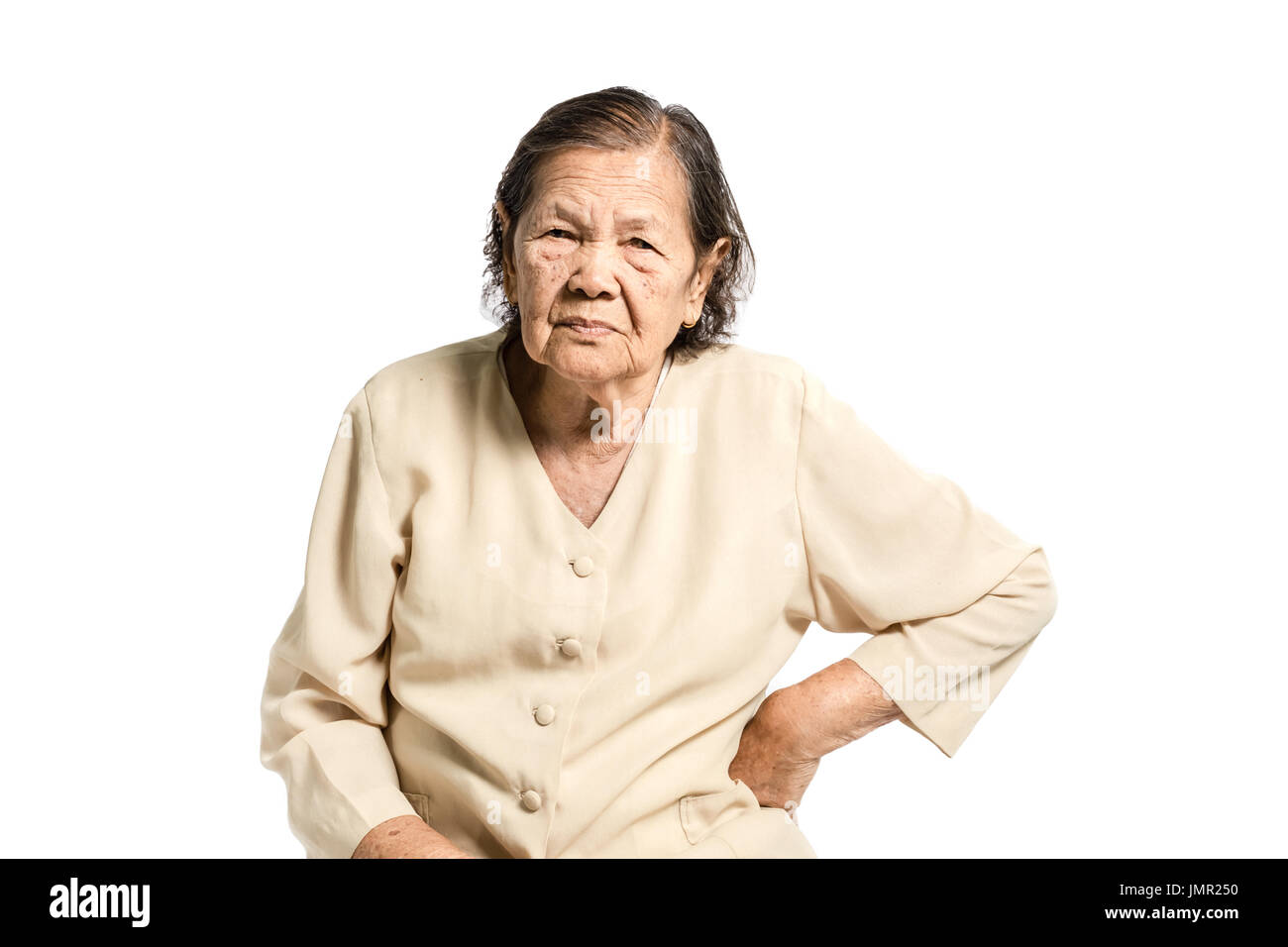 Asian elderly woman with a sick back hi-res stock photography and images -  Alamy