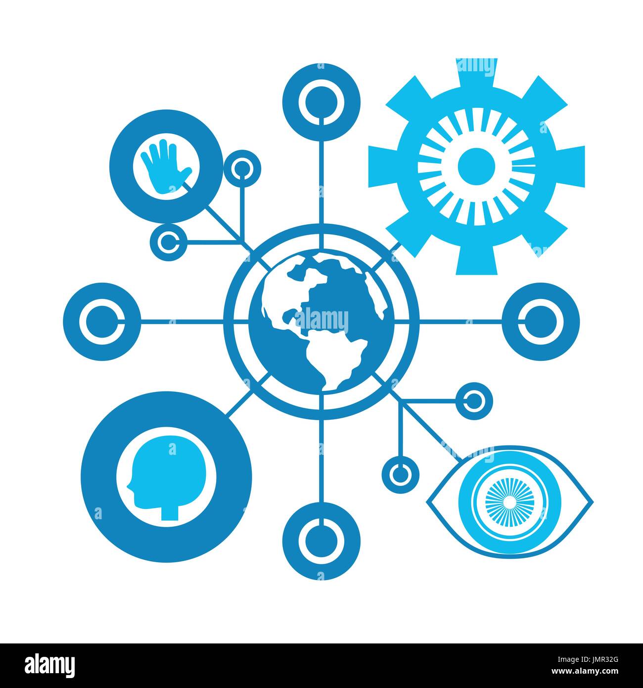 future technology with digital virtual connection Stock Vector Image