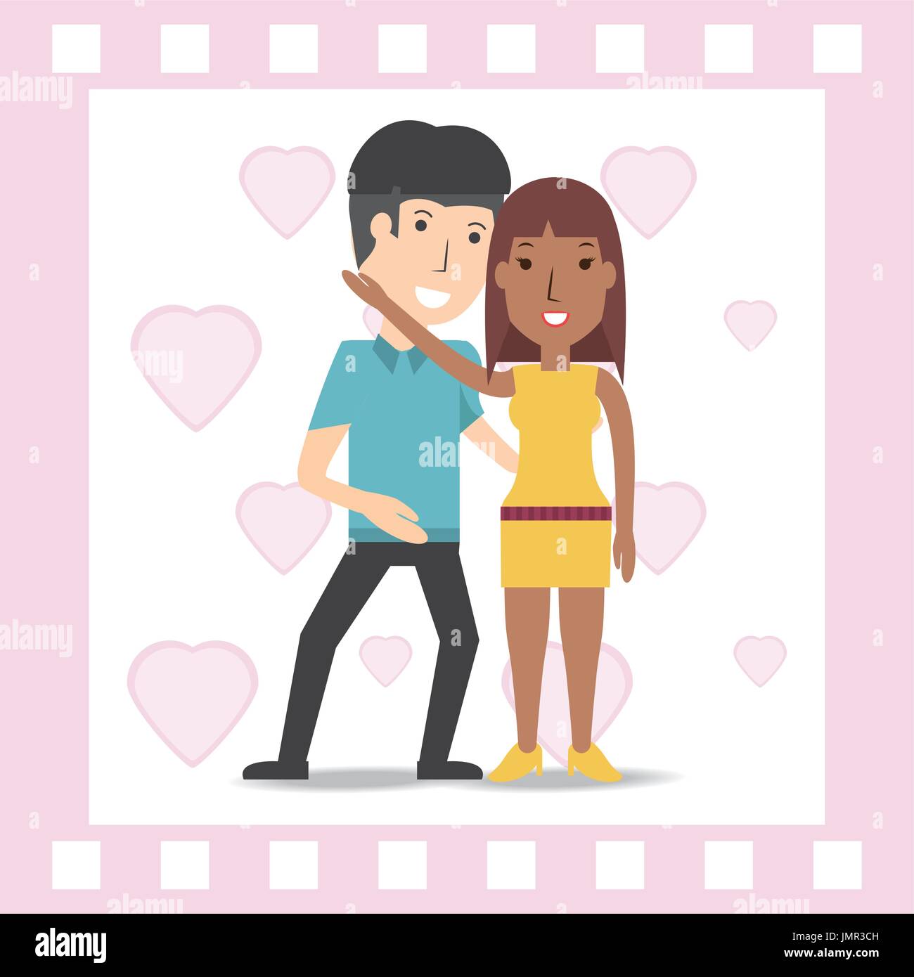 happy couple lover with romantic relationship Stock Vector Image & Art ...