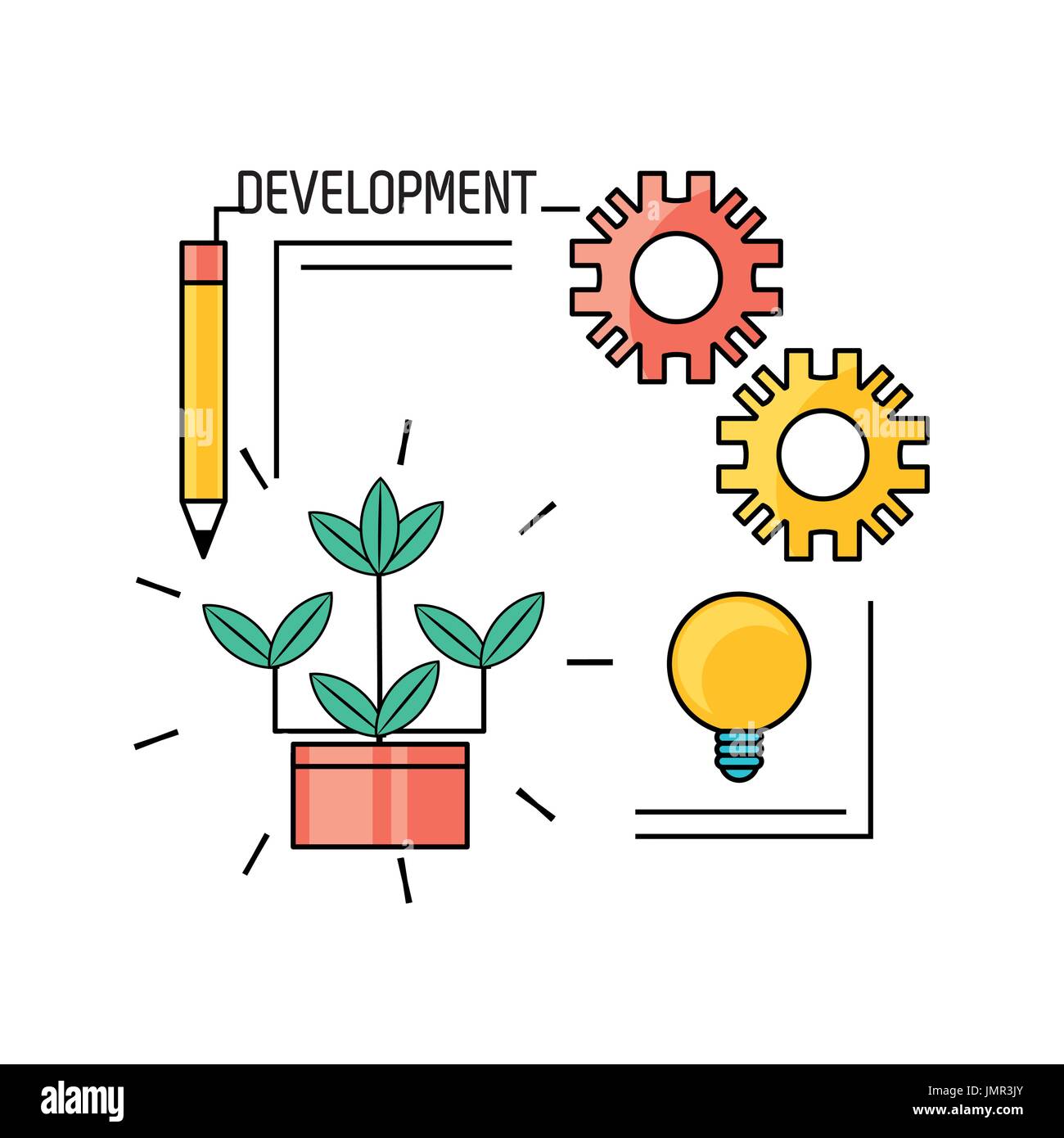 development process and social teamwork data Stock Vector Image & Art ...
