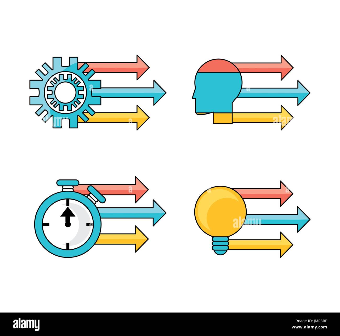 set data process with teamwork development process Stock Vector Image ...