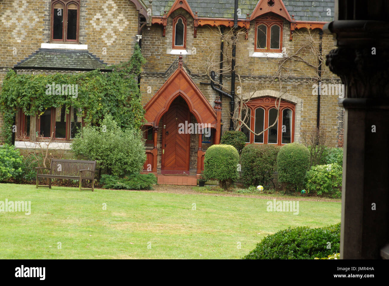 Holly Village, Grade 2 listed Gothic style buildings dating from 1865, architect Henry Darybishire, Highgate, London, England Stock Photo