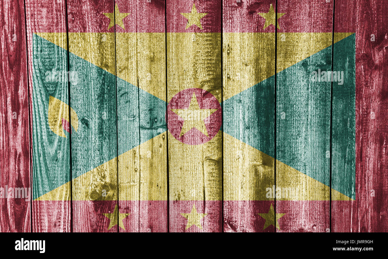 Flag of Grenada on weathered wood Stock Photo - Alamy