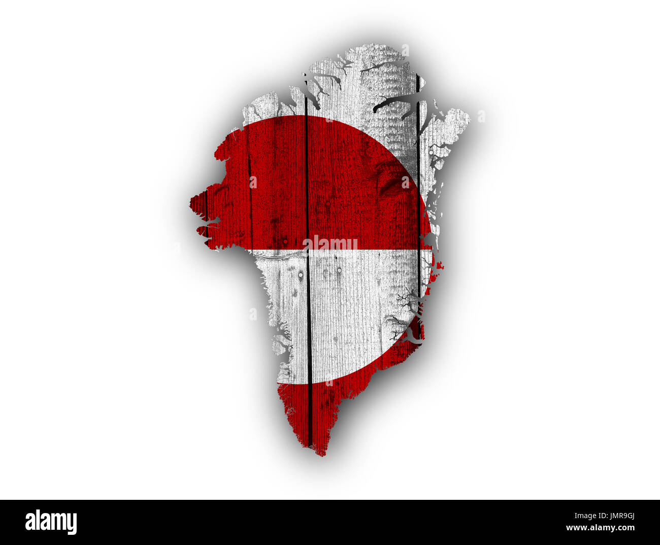 Map and flag of Greenland on weathered wood Stock Photo - Alamy
