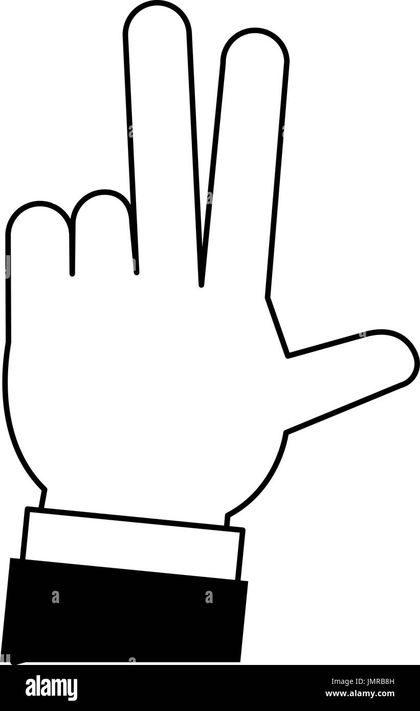 hands with three fingers up icon image  Stock Vector