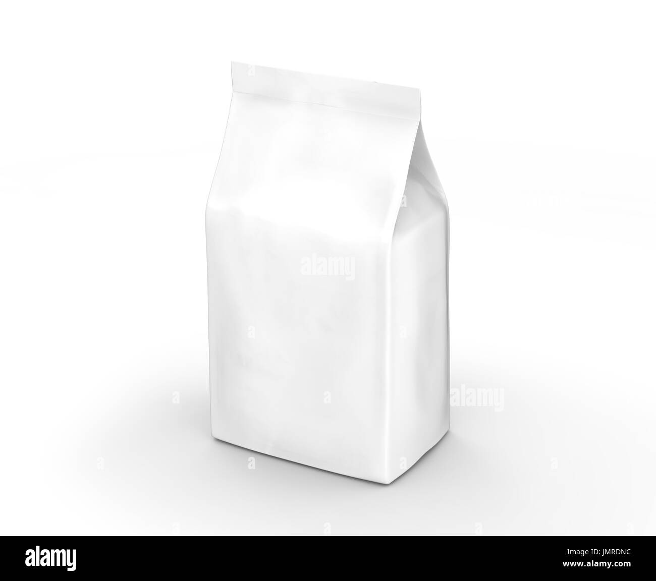 Coffee bean package mockup, blank pearl white bag template in 3d