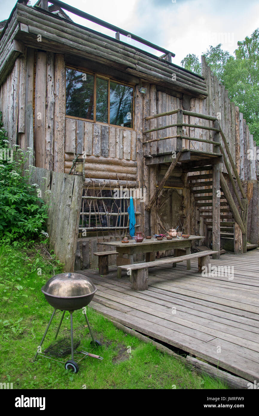 Rest house built in ancient style Stock Photo - Alamy