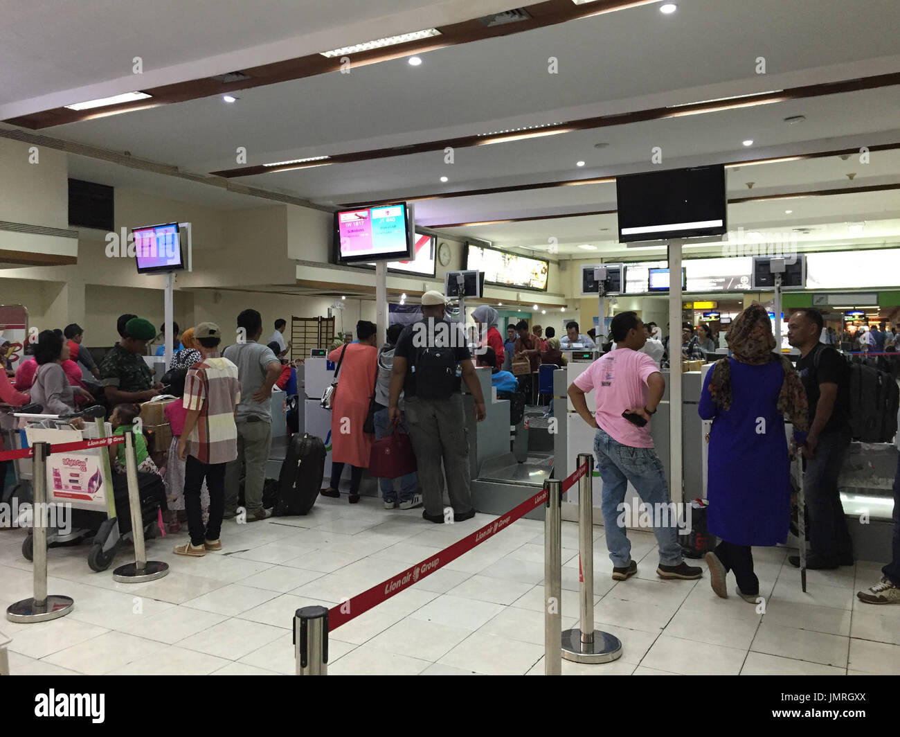 Yogyakarta, Indonesia - Apr 15, 2016. Passengers waiting at Adisutjipto Airport in Yogyakarta, Indonesia. The Airport is the 4th busiest airport in th Stock Photo