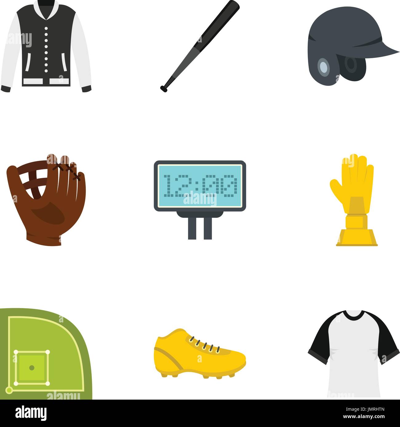 Baseball tournament icons set, flat style Stock Vector Image & Art - Alamy