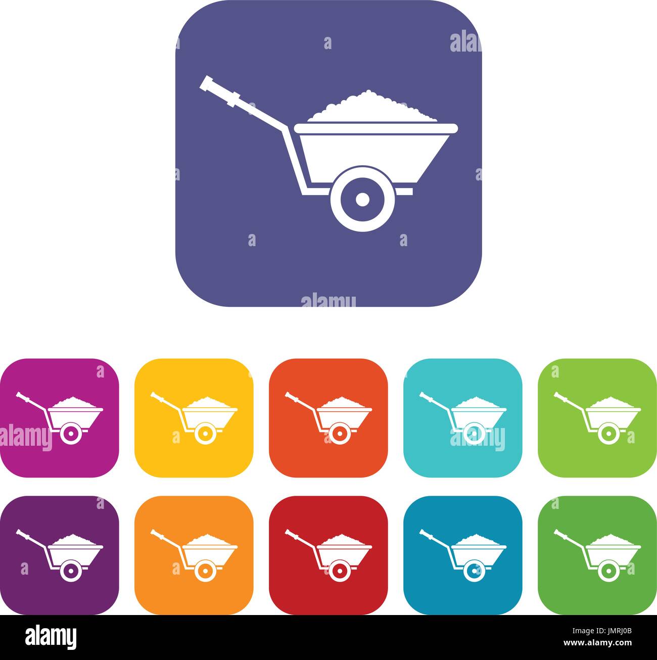 Garden wheelbarrow icons set Stock Vector Image & Art - Alamy