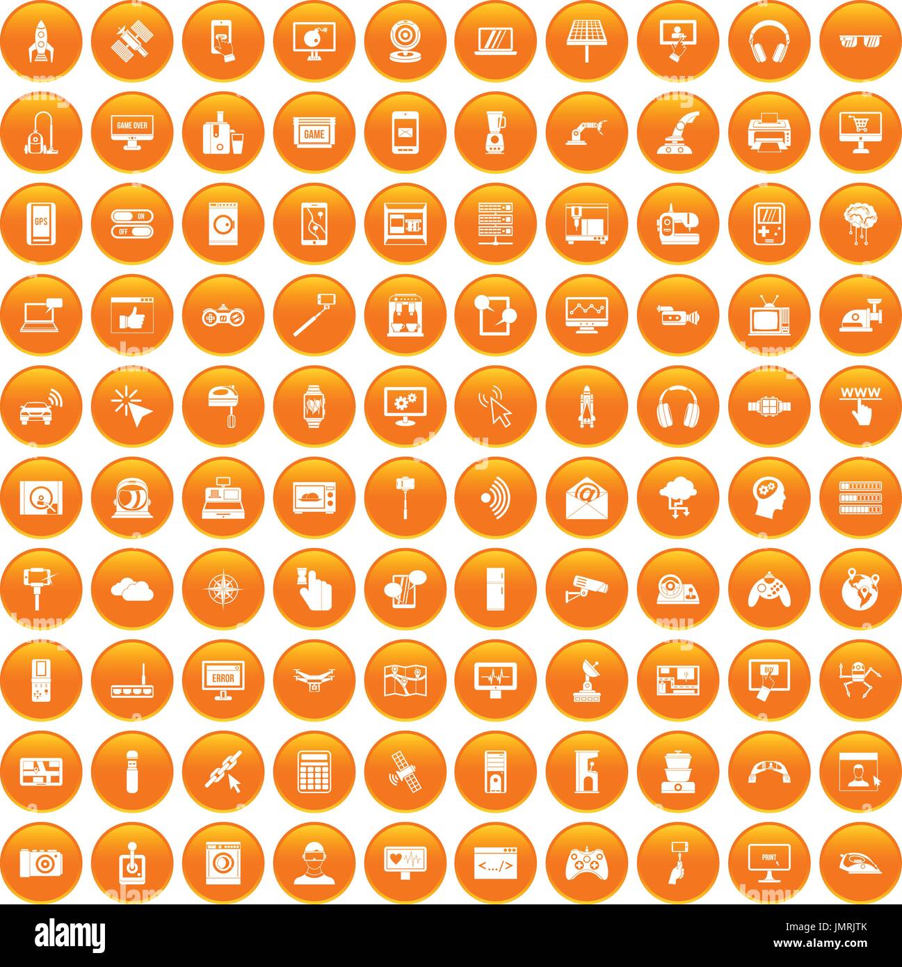 100 software icons set orange Stock Vector Image & Art Alamy