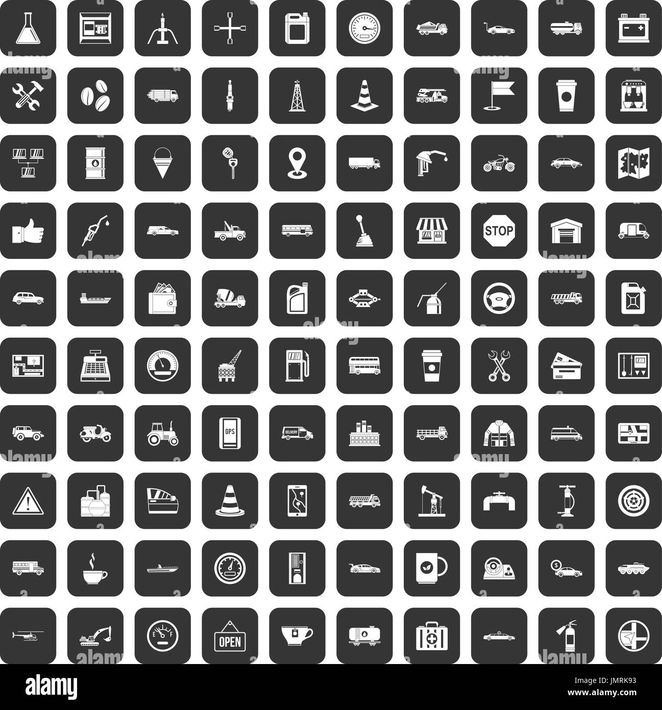100 gas station icons set black Stock Vector Image & Art - Alamy
